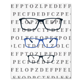Opticien Oogtest Grafiek en Bril Foto Afdruk