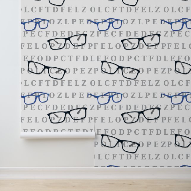 Opticien Optometrist Oogkaart en Bril Behang (Applicatie)