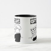 Opticien presenteert zijn rekening. Grappige carto Mok (Midden)