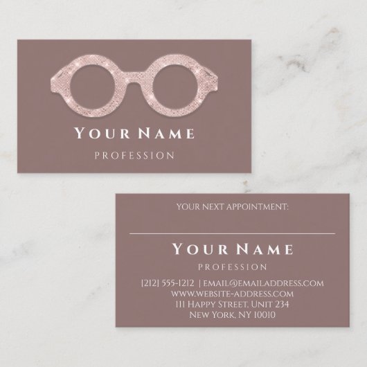 Opticien rokerige Roos Oogoogbolletjes Visitekaartje (Voorkant / Achterkant)