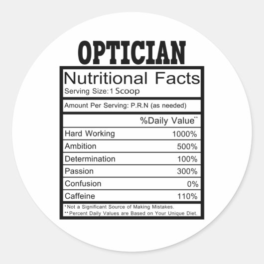 Opticien Ronde Sticker (Voorkant)