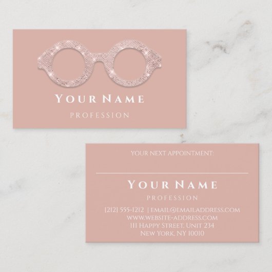 Opticien Roos OoglyOptische glazen blogger Visitekaartje (Voorkant / Achterkant)