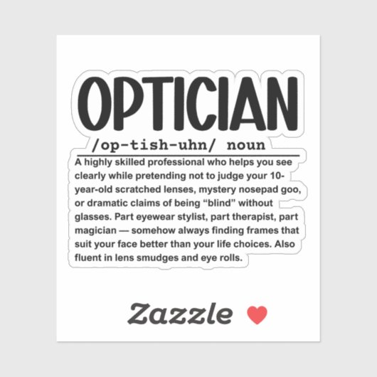 Opticien Sticker (Vel)