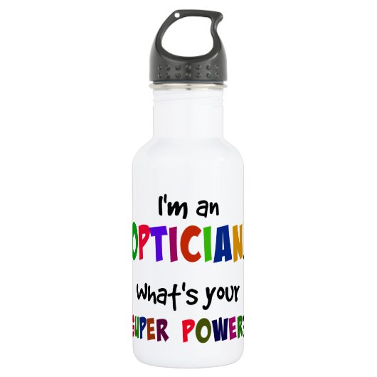 Opticien superkracht waterfles  (Voorkant)