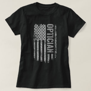 Opticien VS-vlag gedesigneerd met distressed look T-shirt