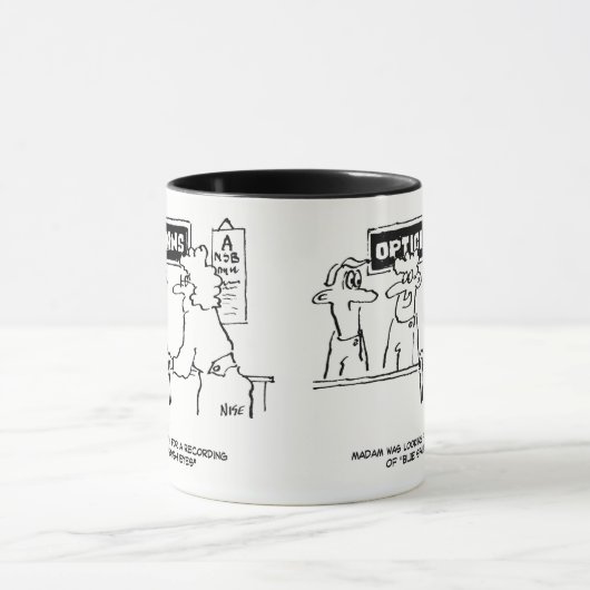 Opticien wordt gevraagd om "Spaanse ogen" Mok (Midden)