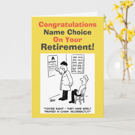 Opticiënpensioen Kaart (Gele Bloem)