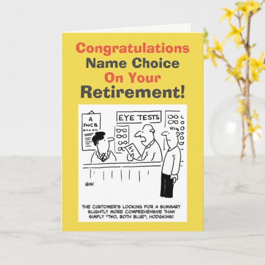 Opticiënpensioen Kaart (Gele Bloem)