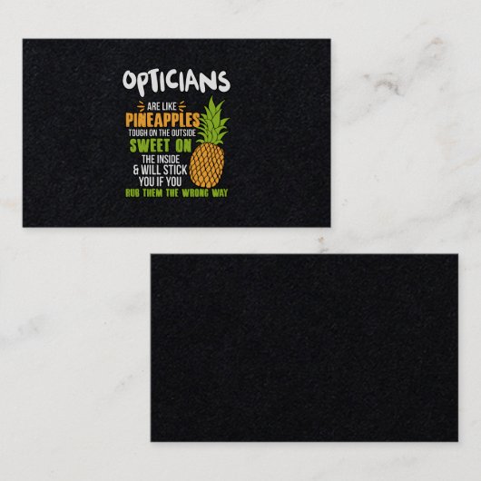 Opticiens zijn als ananassen. visitekaartje (Voorkant / Achterkant)