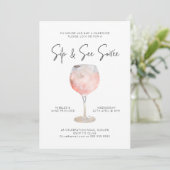Optie 1: Sip & See Soiree Invitation Kaart (Staand voorkant)