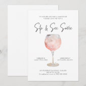 Optie 1: Sip & See Soiree Invitation Kaart (Voorkant / Achterkant)