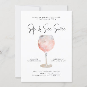 Optie 1: Sip & See Soiree Invitation Kaart