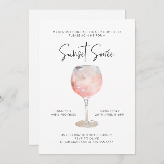 Optie 2: Uitnodiging Sunset Soiree (Voorkant / Achterkant)