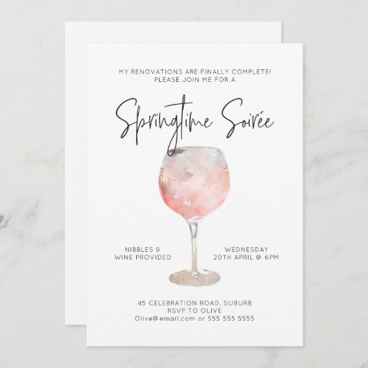 Optie 3: Uitnodiging Springtime Soiree (Voorkant / Achterkant)