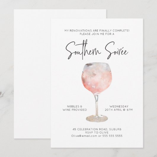 Optie 4: uitnodiging voor Southern Soiree (Voorkant / Achterkant)