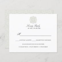 Optie menu Chic Tegels elegant WEDDING REPLY