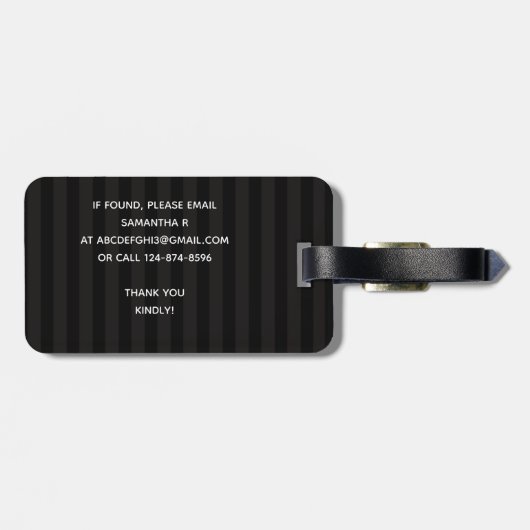 Optie Moderne zwarte modulestrips Bagagelabel (Achterkant horizontaal)