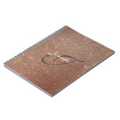 Optie Roos Gold Glitter Modern Monogram Notitieboek (Linkerzijde)