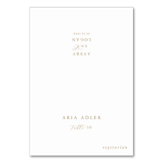 Optie voor Elegant Gold Script Wedding Menu Optie- Kaart (Voorkant)
