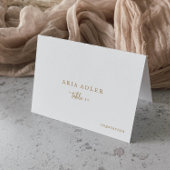 Optie voor Rustige Gold Script Wedding Menu-opberg Kaart