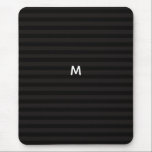 Optie voor zwarte strepen Modern Monogram Muismat<br><div class="desc">Decoreer uw computermuispad met deze zwarte en grijze strepen en aangepast monogram om u aan te passen.</div>