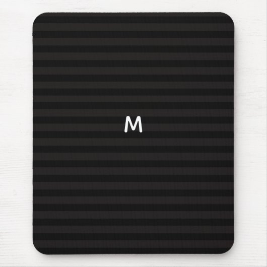 Optie voor zwarte strepen Modern Monogram Muismat (Voorkant)