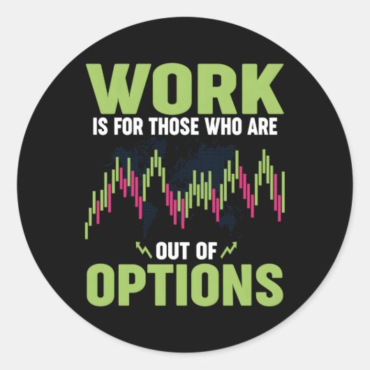 Opties Handelsbeurs op de dag van de handel Ronde Sticker (Voorkant)