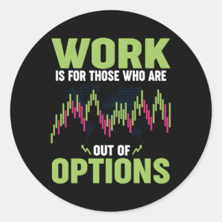 Opties Handelsbeurs op de dag van de handel Ronde Sticker