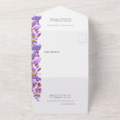 Opties van het Wisteria Paarse Arch Wedding RSVP M All In One Uitnodiging (Buitenkant)