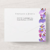 Opties van het Wisteria Paarse Arch Wedding RSVP M All In One Uitnodiging (Achterkant)