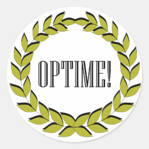 Optime! Uitstekend werk! Ronde Sticker