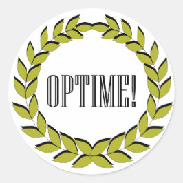 Optime! Uitstekend werk! Ronde Sticker