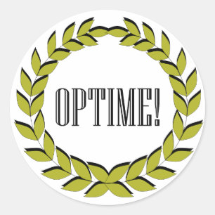 Optime! Uitstekend werk! Ronde Sticker