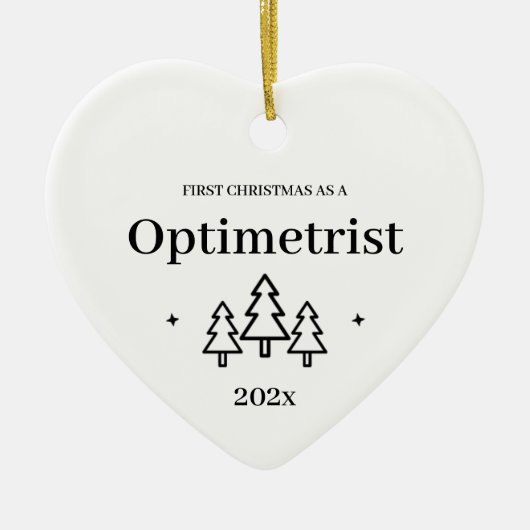 Optimetrist Eerste Kerstmis Keramisch Ornament (Voorkant)