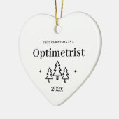 Optimetrist Eerste Kerstmis Keramisch Ornament (Links)