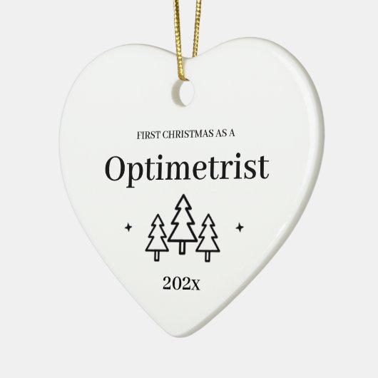 Optimetrist Eerste Kerstmis Keramisch Ornament (Links)