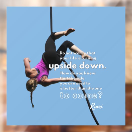 Optimisme in het gezicht van Change Blue Raamsticker (Vel 2)