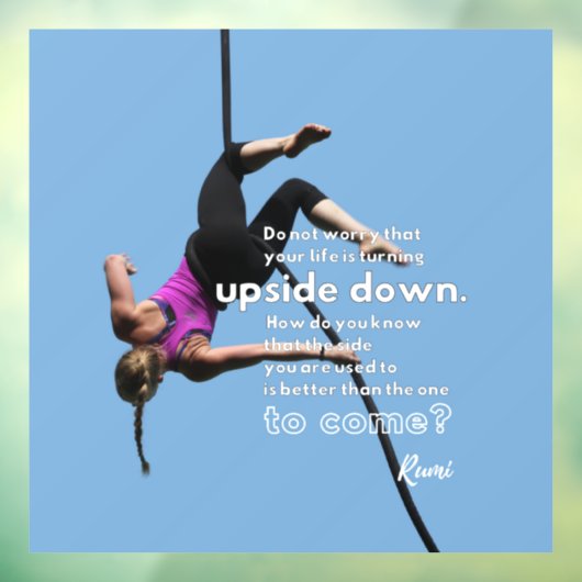 Optimisme in het gezicht van Change Blue Raamsticker (Vel 3)