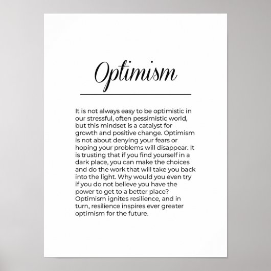 OPTIMISME Inspirerend opwaartse druk Poster (Voorkant)