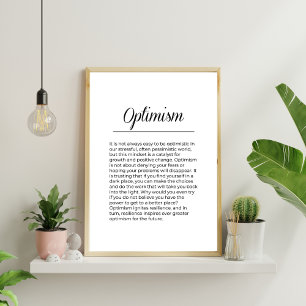 OPTIMISME Inspirerend opwaartse druk Poster