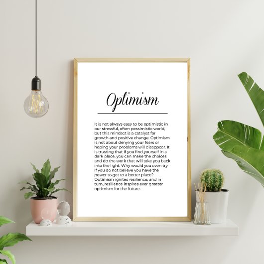OPTIMISME Inspirerend opwaartse druk Poster
