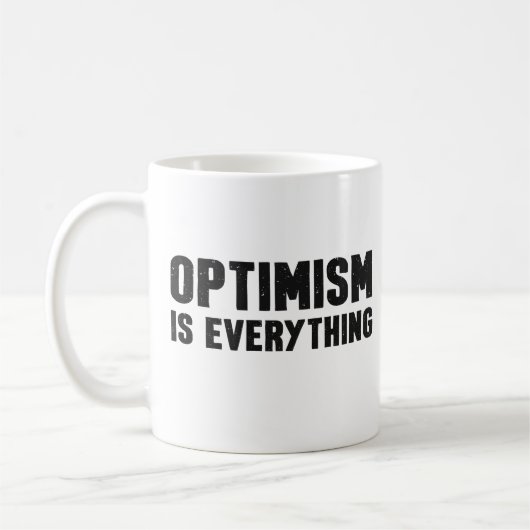 Optimisme is alles Inspirerend quote Koffiemok (Links)