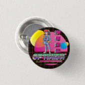 optimisme Retrowave Anime Meisje Knop Ronde Button 3,2 Cm (Voorkant /achterkant)