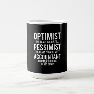 Optimist Pessimist Accountant Glass Costume Gift Koffiemok
