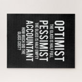 Optimist Pessimist Accountant Glass Costume Gift Legpuzzel (Horizontaal)