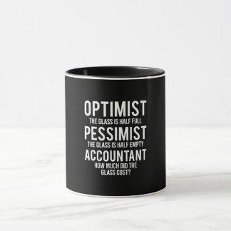 Optimist Pessimist Accountant Glass Costume Gift Mok