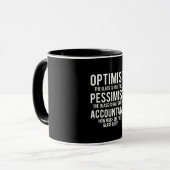 Optimist Pessimist Accountant Glass Costume Gift Mok (Voorkant links)
