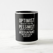 Optimist Pessimist Accountant Glass Costume Gift Mok (Midden)