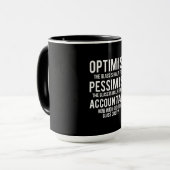 Optimist Pessimist Accountant Glass Costume Gift Mok (Voorkant links)