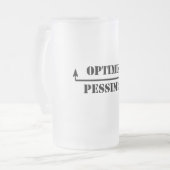 optimist/pessimist matglas bierpul (Voorkant links)